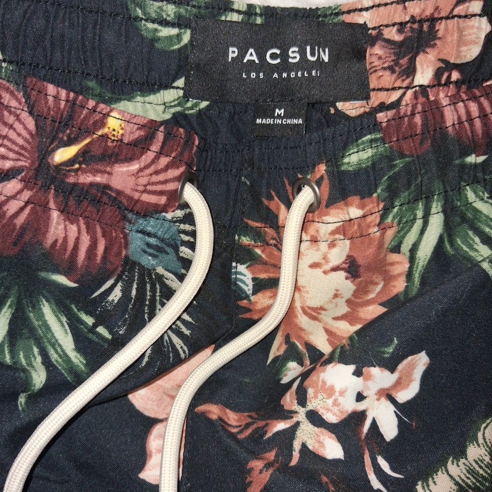 PacSun Dark Floral Swim Trunks